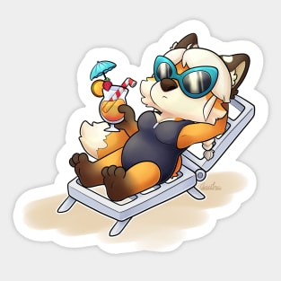 Vacation Fox Sticker